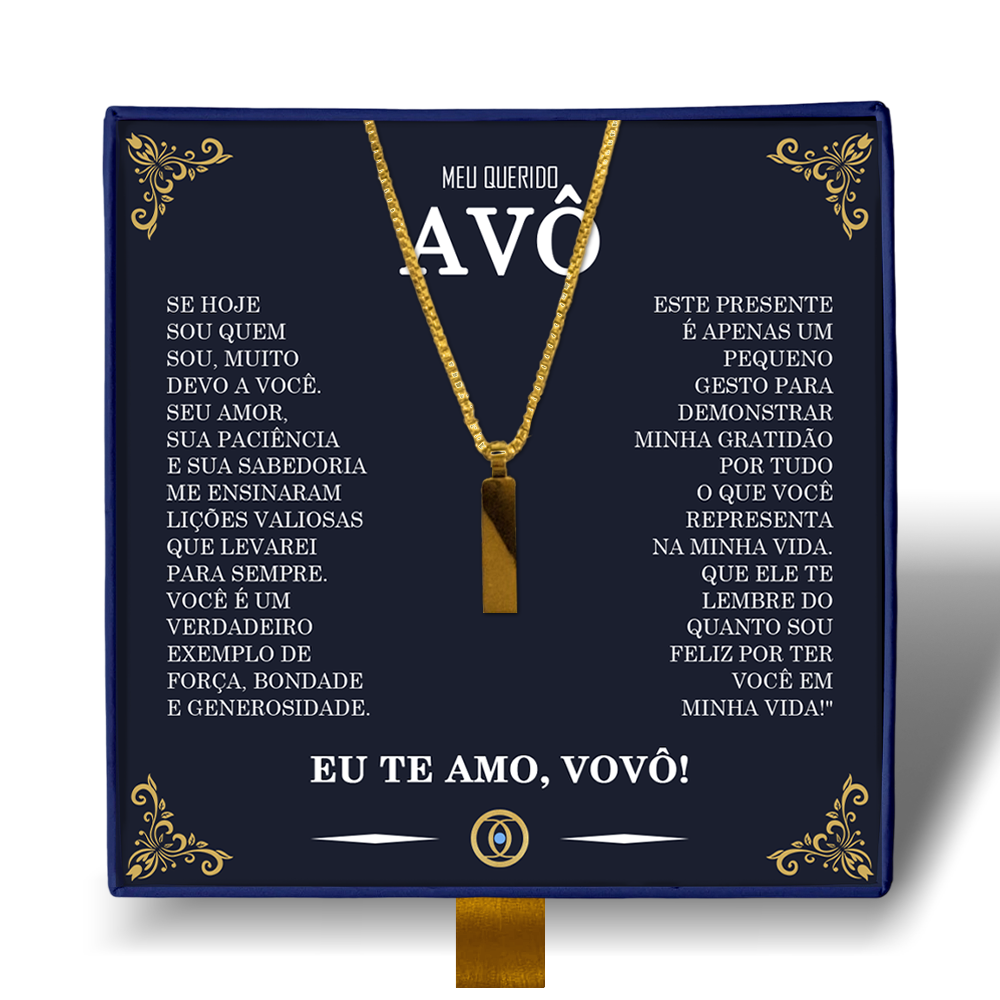 Querido Avô - Colar Americano Banhado a Ouro 18k