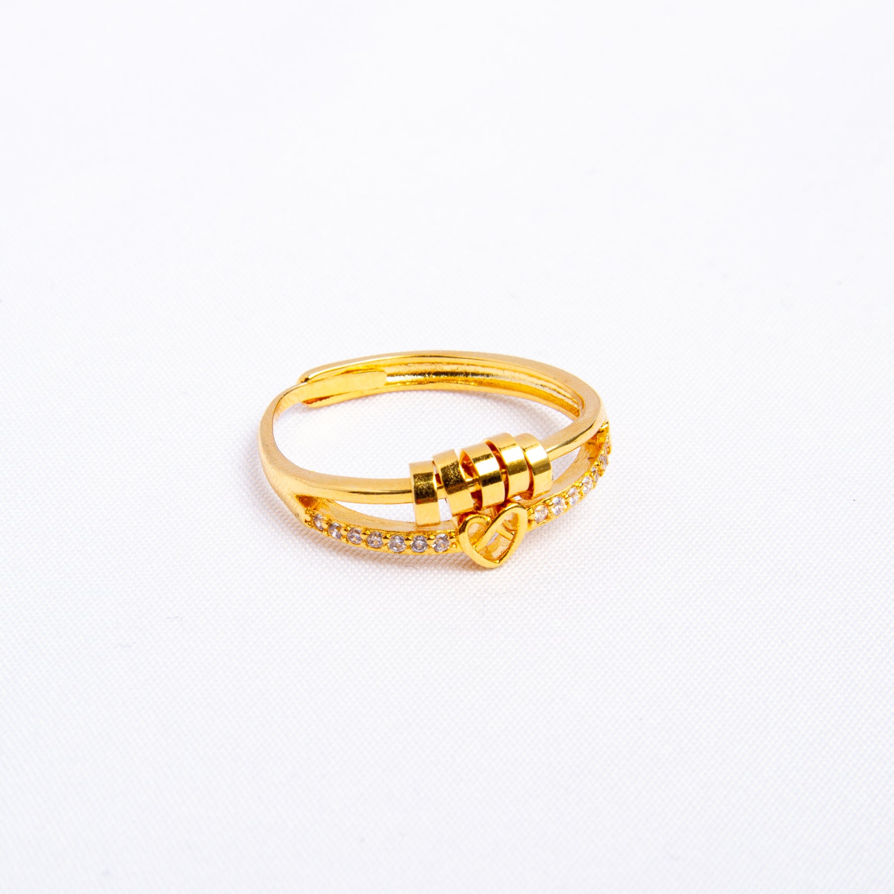 Para Filha - Anel Anti Ansiedade Amor Infinito Banhado a Ouro 18k