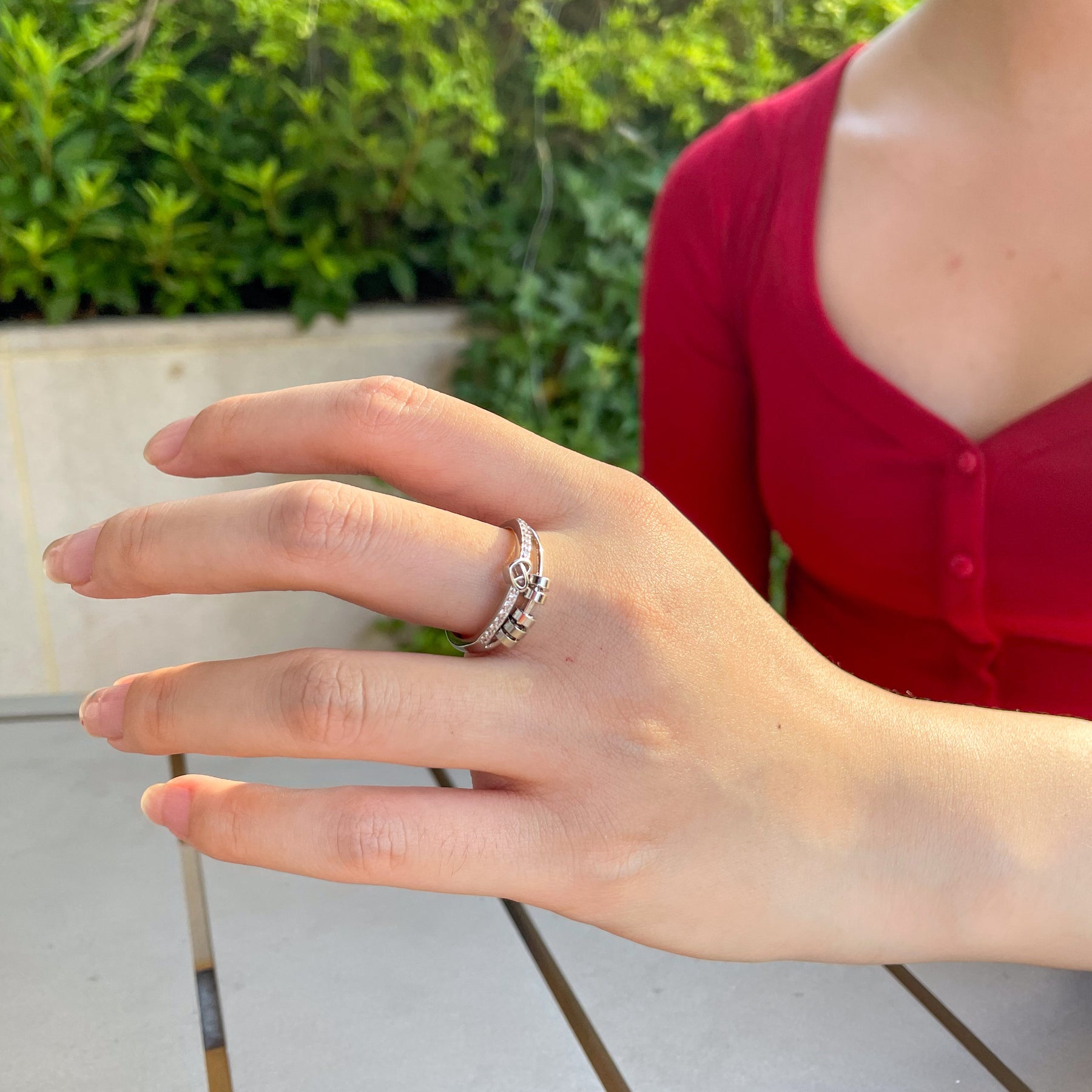 Anel Anti Ansiedade Amor Infinito Banhado a Ouro 18k