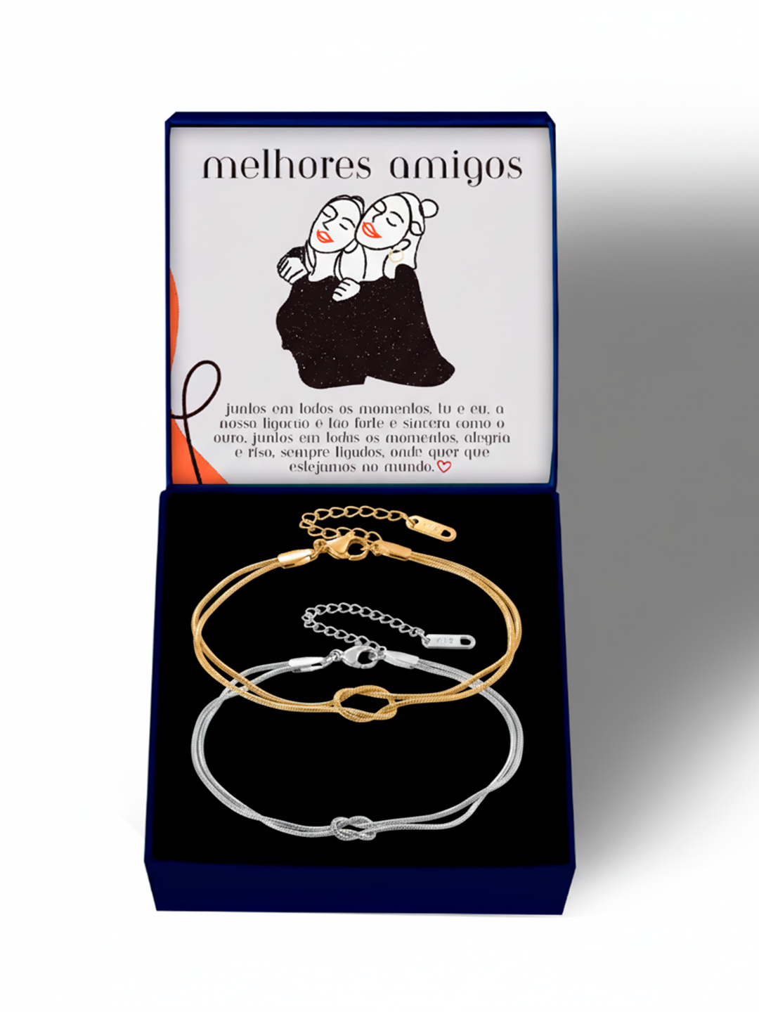 Para Melhor Amiga - Pulseira Nó Infinito Banhado a Ouro 18k - Compre 1 Leve 2