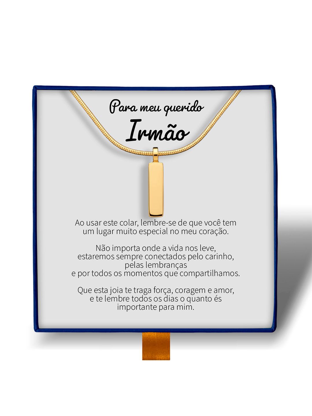Para Meu Irmão - Colar Americano Banhado a Ouro Branco 18k