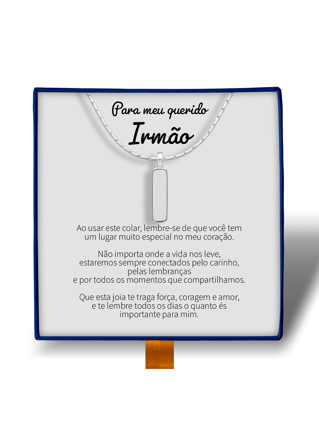 Para Meu Irmão - Colar Americano Banhado a Ouro Branco 18k