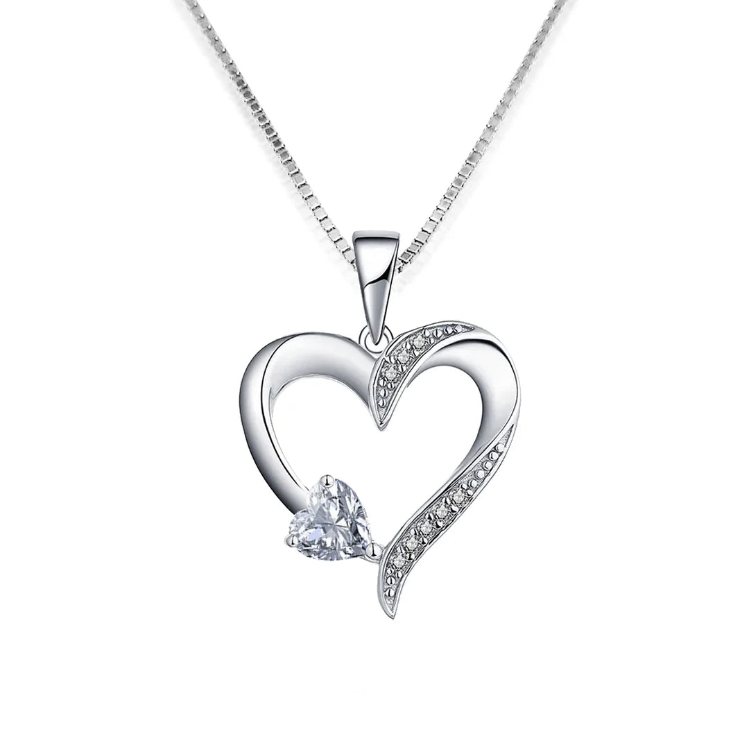 Colar Coração Diamante Prata 925