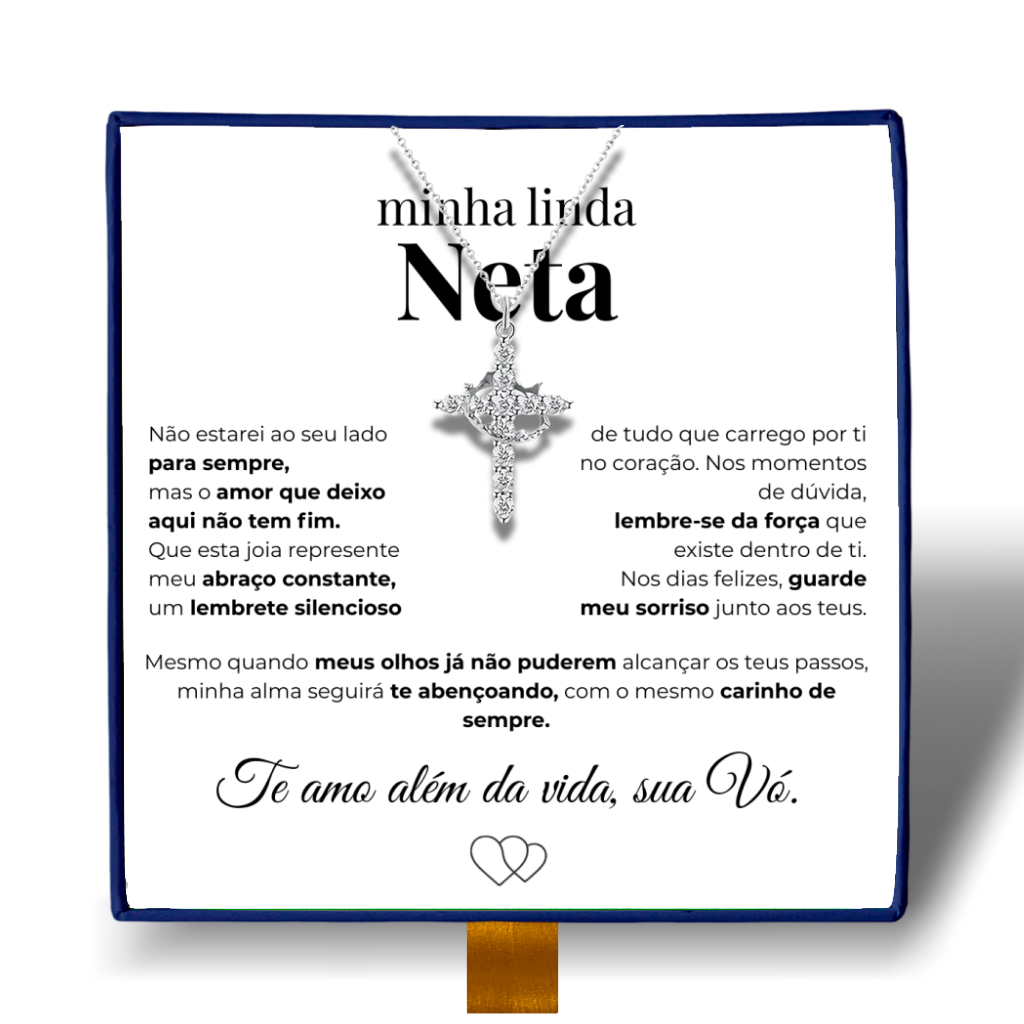 Linda Neta - Colar Cruz do Rei Banhado a Ouro 18k