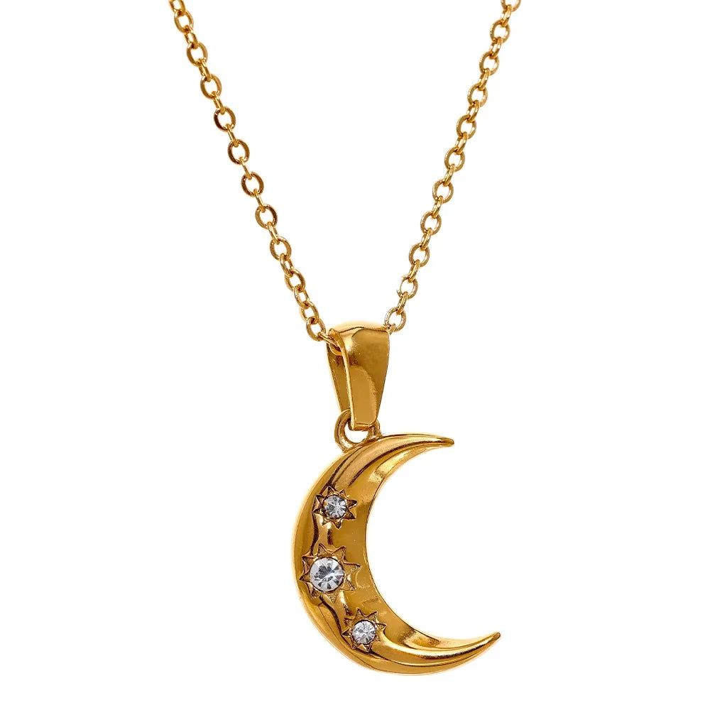 Colar Encanto Lunar Banhado a Ouro 18k