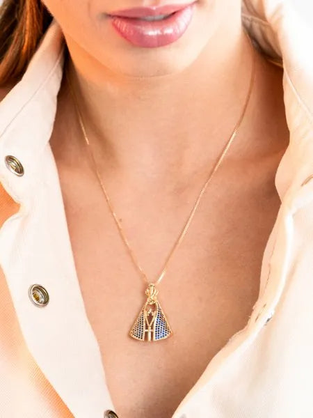 Colar Nossa Senhora Banhado a Ouro 18k