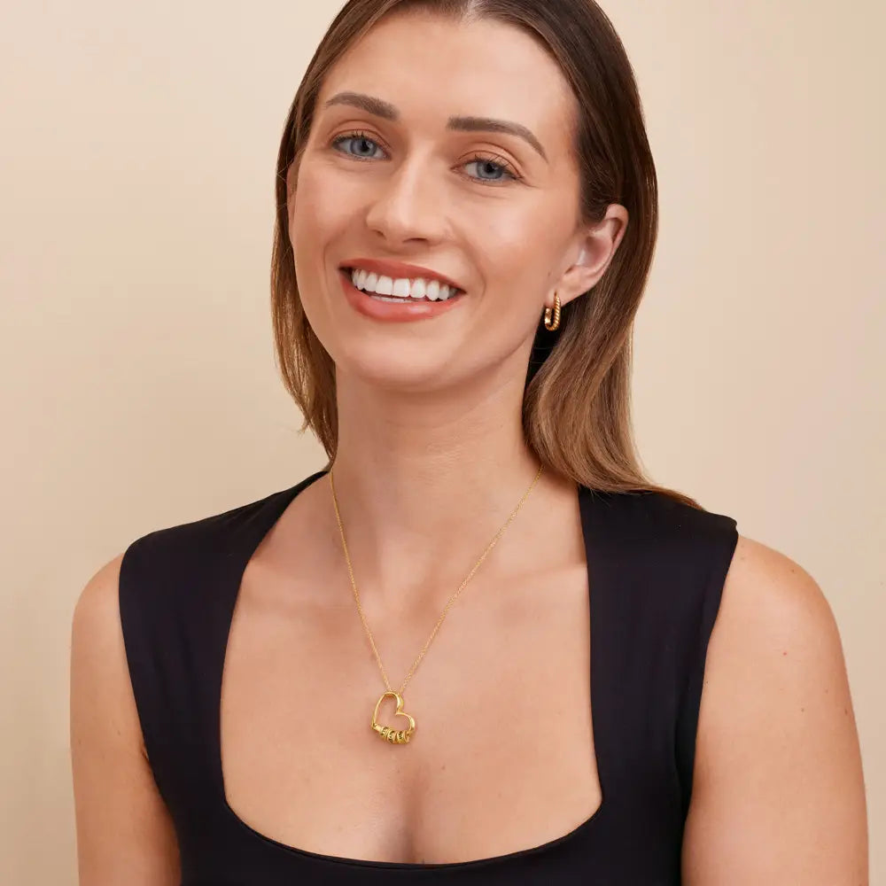 Colar Personalizado Coração Gigante Banhado a Ouro 18k