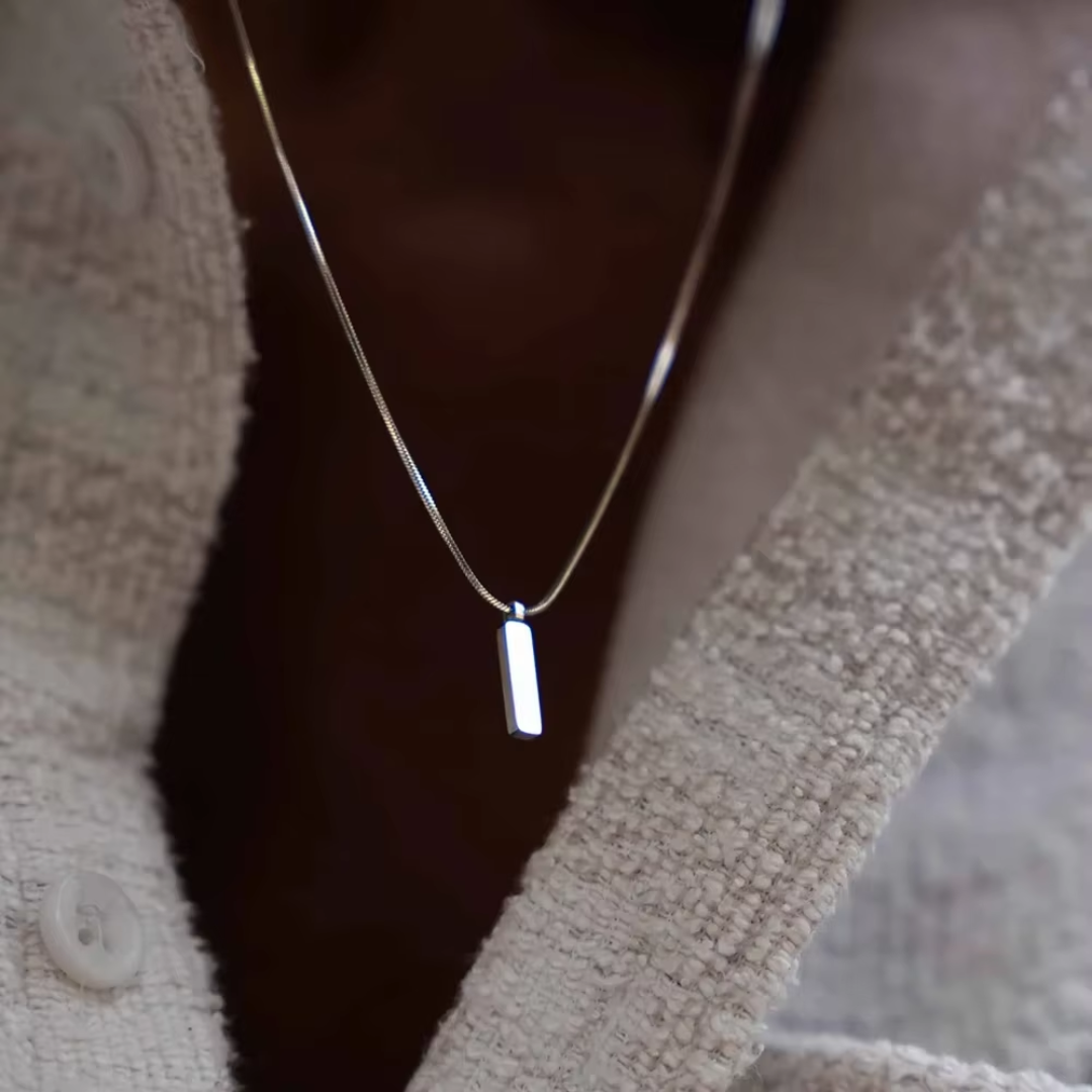 Para Meu Neto - Colar Americano Banhado a Ouro Branco 18k