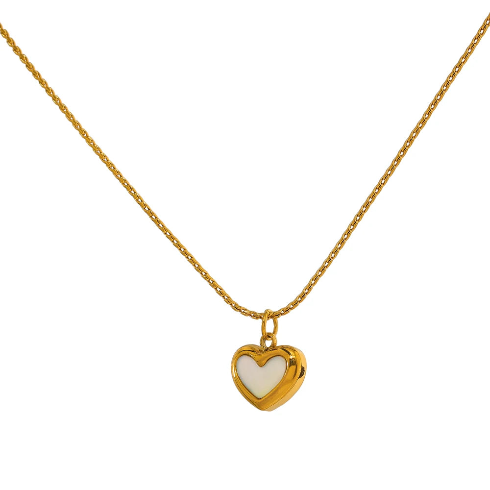 Para Minha Afilhada - Colar Coração Pérola Banhado a Ouro 18k