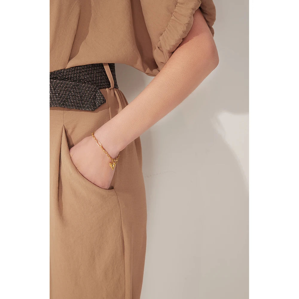 Pulseira Coração Banhado em Ouro 18k