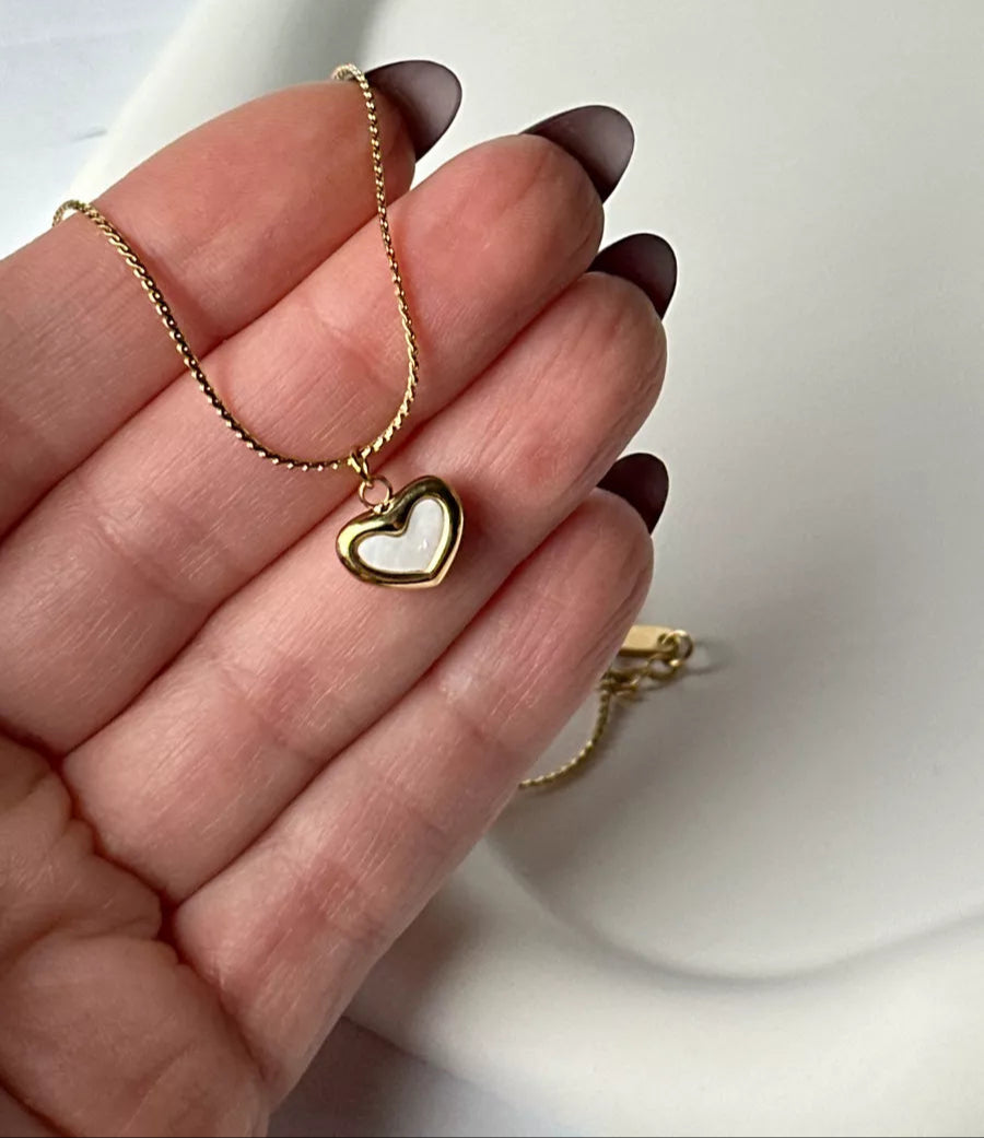 Para Minha Filha - Colar Coração Pérola Banhado a Ouro 18k-2