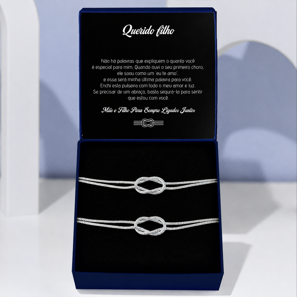 Mãe & Filho - Kit Pulseiras Nó Infinito Banhada a Ouro 18k