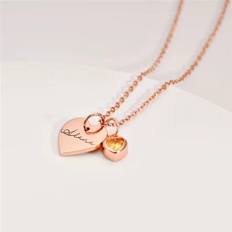 Colar Personalizado Coração de Aniversário Banhado a Ouro 18k