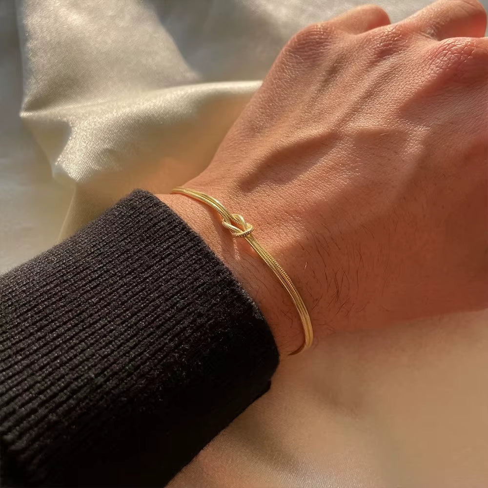 Querido Filho - Pulseira Laço Banhada a Ouro 14k