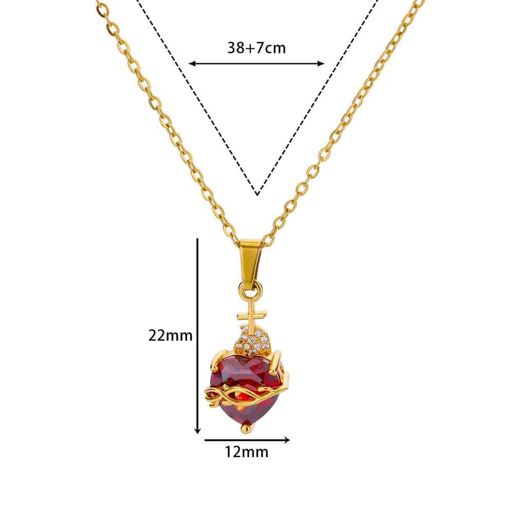 Colar Sagrado Coração Banhado a Ouro 18k