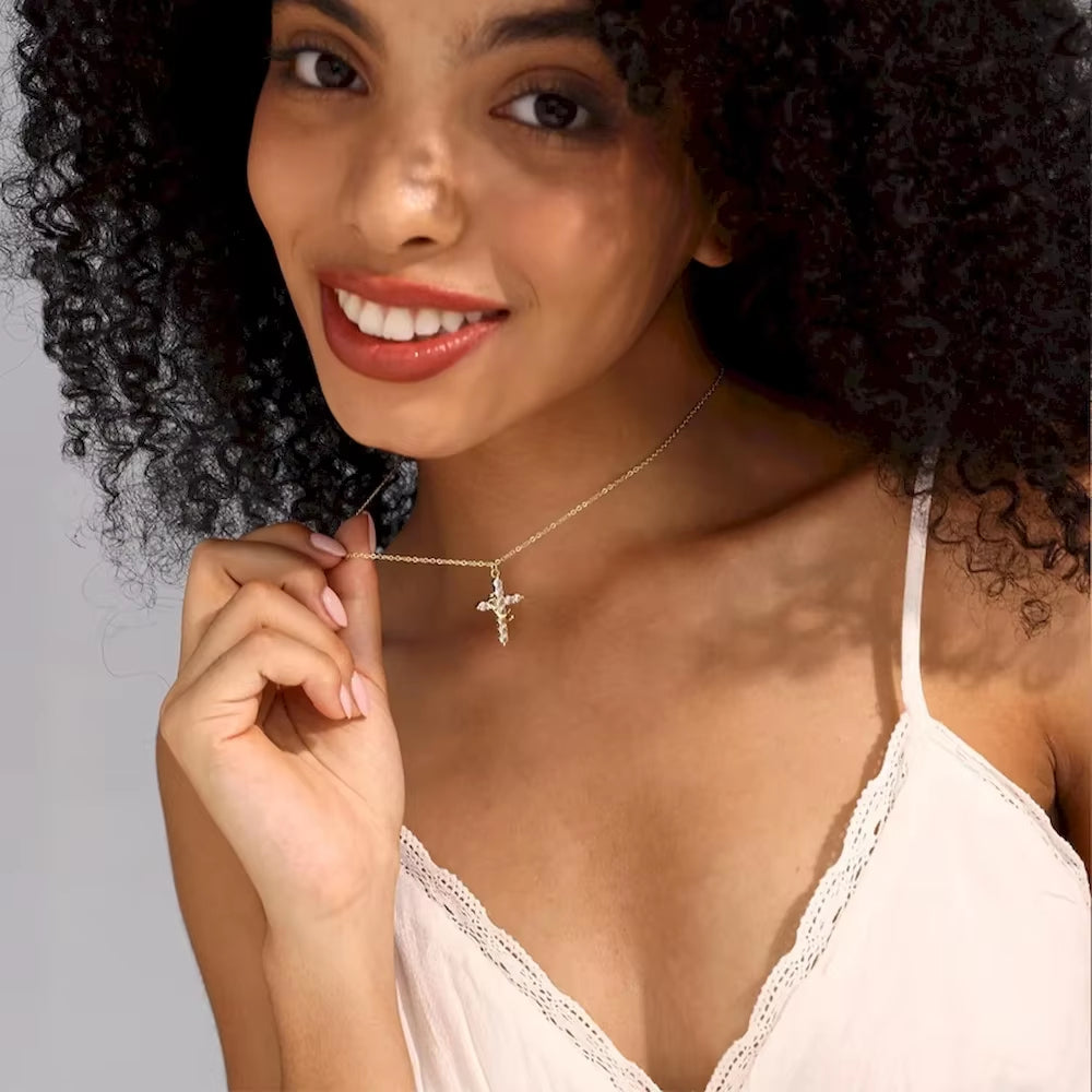 Filha - Colar Cruz do Rei Banhado a Ouro 18k