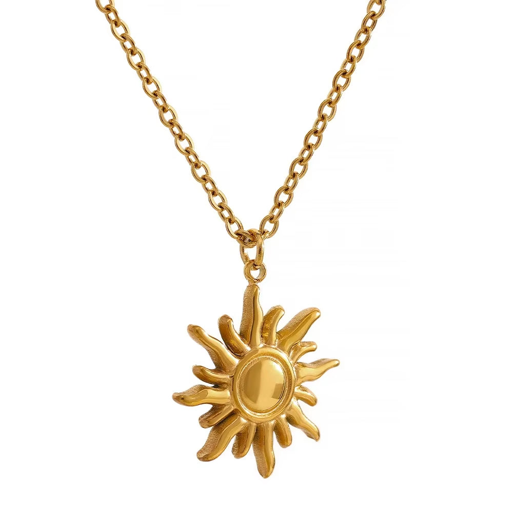 Colar Sol Radiante Banhado a Ouro 18k