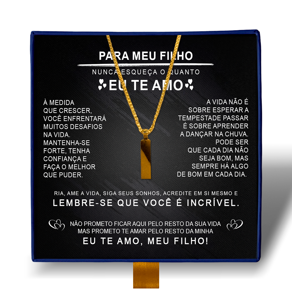 Para Meu Filho - Colar Americano Banhado a Ouro 18k
