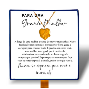 Grande Mulher - Colar Coração Abraçado Banhado a Ouro 18k