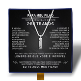 Para Meu Filho- Colar Americano Banhado a Ouro Branco 18k