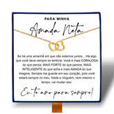 Para Minha Neta - Colar Duplo Coração Entrelaçados Banhado a Ouro 18k