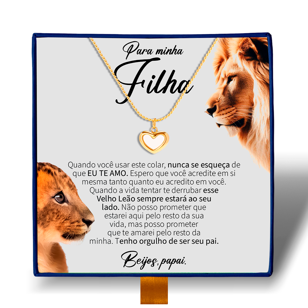 Para Minha Filha - Colar Coração Pérola Banhado a Ouro 18k