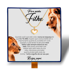 Para Minha Filha - Colar Coração Pérola Banhado a Ouro 18k