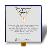 Para Minha Irmã - Colar Coração Pérola Banhado a Ouro 18k
