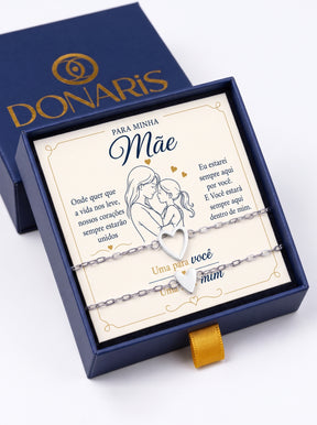 Para Minha Mãe - Pulseira Corações Ligados Banhado a Ouro 18k