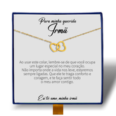 Para Minha Irmã - Colar Duplo Coração Entrelaçados Banhado a Ouro 18k