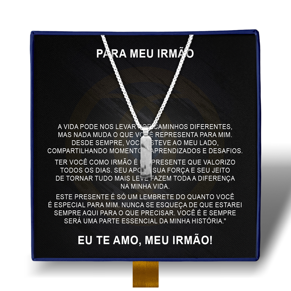 Meu Irmão - Colar Americano Banhado a Ouro Branco 18k