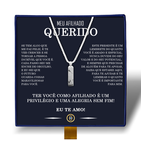 Meu Afilhado Querido - Colar Americano Banhado a Ouro Branco 18k