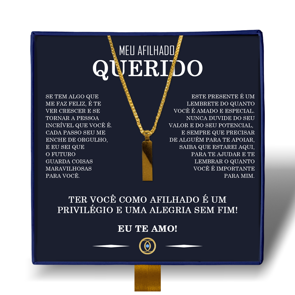 Meu Afilhado Querido - Colar Americano Banhado a Ouro 18k