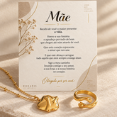 Mãe - Kit Abraço Eterno Colar + Anel Banhado a Ouro 18k
