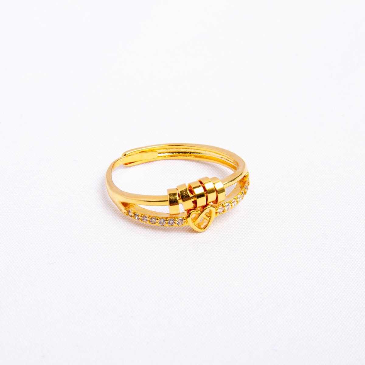 Anel Anti Ansiedade Amor Infinito Banhado a Ouro 18k