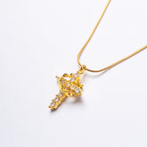 Linda Neta - Colar Cruz do Rei Banhado a Ouro 18k