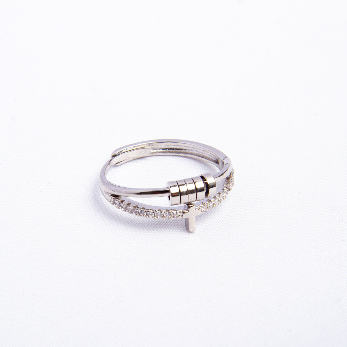 Anel Anti Ansiedade Cruz Banhado a Ouro 18k