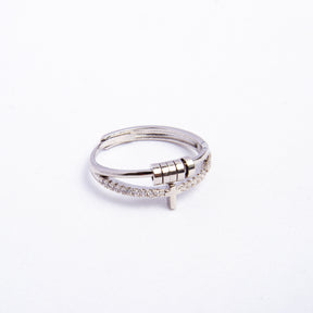 Anel Anti Ansiedade Cruz Banhado a Ouro 18k