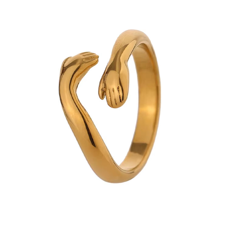 Anel Abraço Eterno Banhado a Ouro 18k