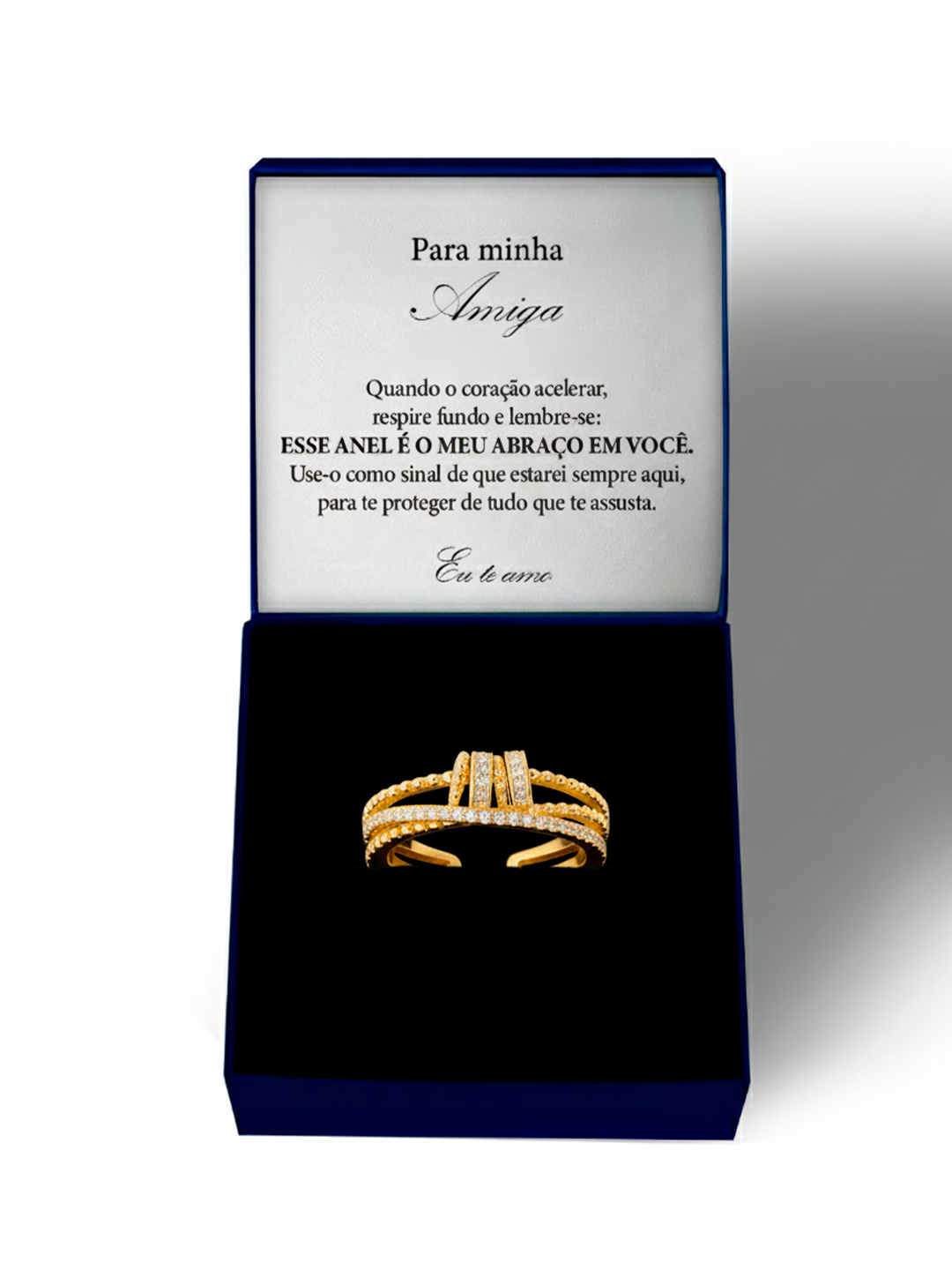 Para Minha Amiga - Anel Anti Ansiedade Banhado a Ouro 18k