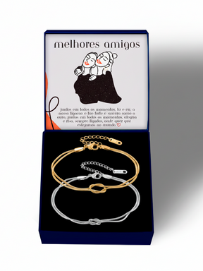 Para Melhor Amiga - Pulseira Nó Infinito Banhado a Ouro 18k - Compre 1 Leve 2