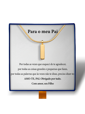 Para Meu Pai - Colar Americano Banhado a Ouro Branco 18k