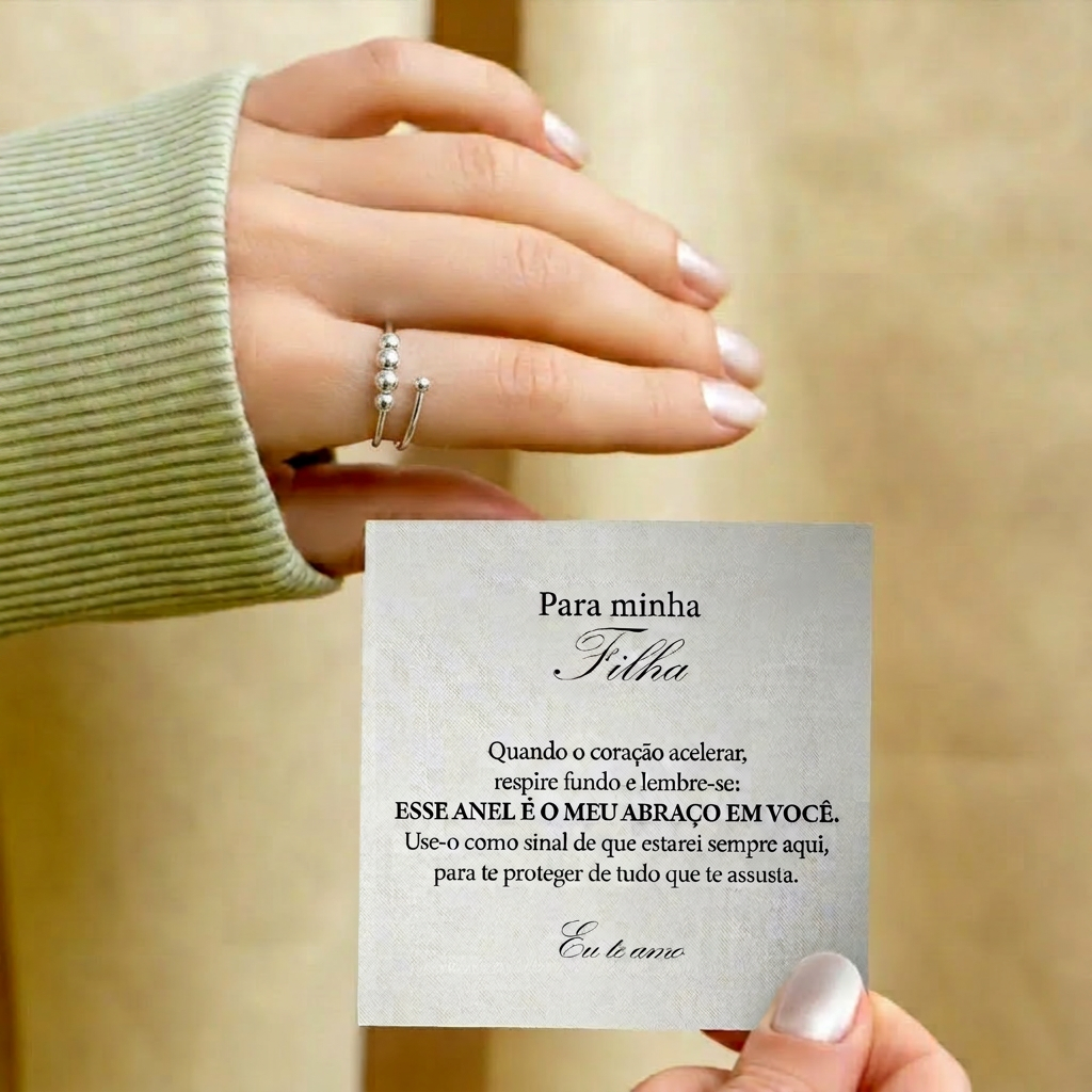 Para Minha Filha - Anel Serenity Anti-Stress Banhado a Ouro 18K
