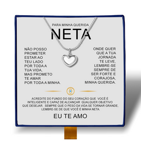 Para Minha Querida Neta - Colar Coração Pérola Banhado a Ouro 18k