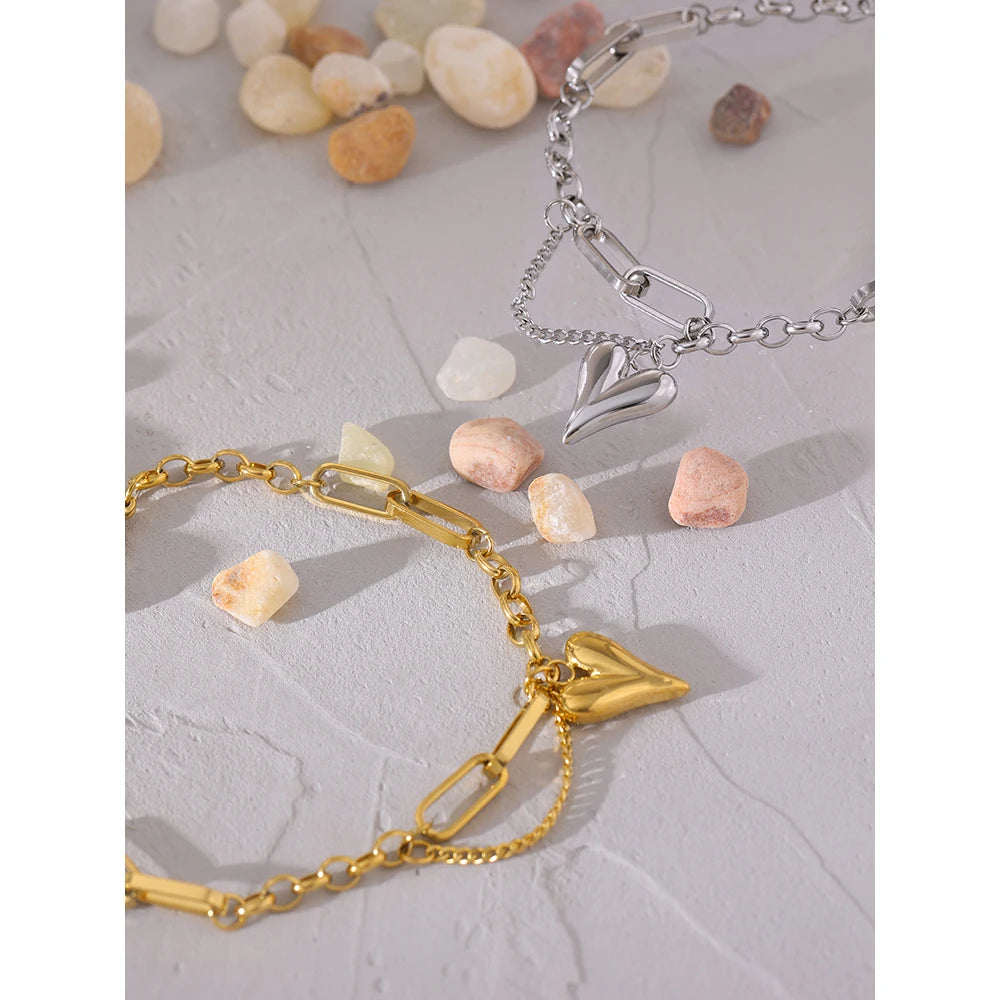 Pulseira Coração Banhado em Ouro 18k