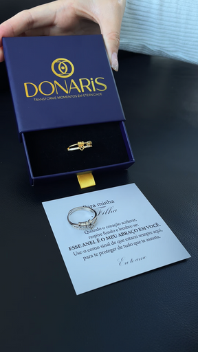 Para Filha - Anel Anti Ansiedade Amor Infinito Banhado a Ouro 18k