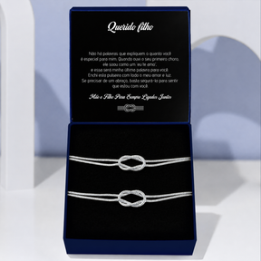 Mãe & Filho  - Kit Pulseiras Nó Infinito Banhada a Ouro 18k