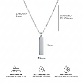 Para Meu Pai - Colar Americano Banhado a Ouro Branco 18k Filha