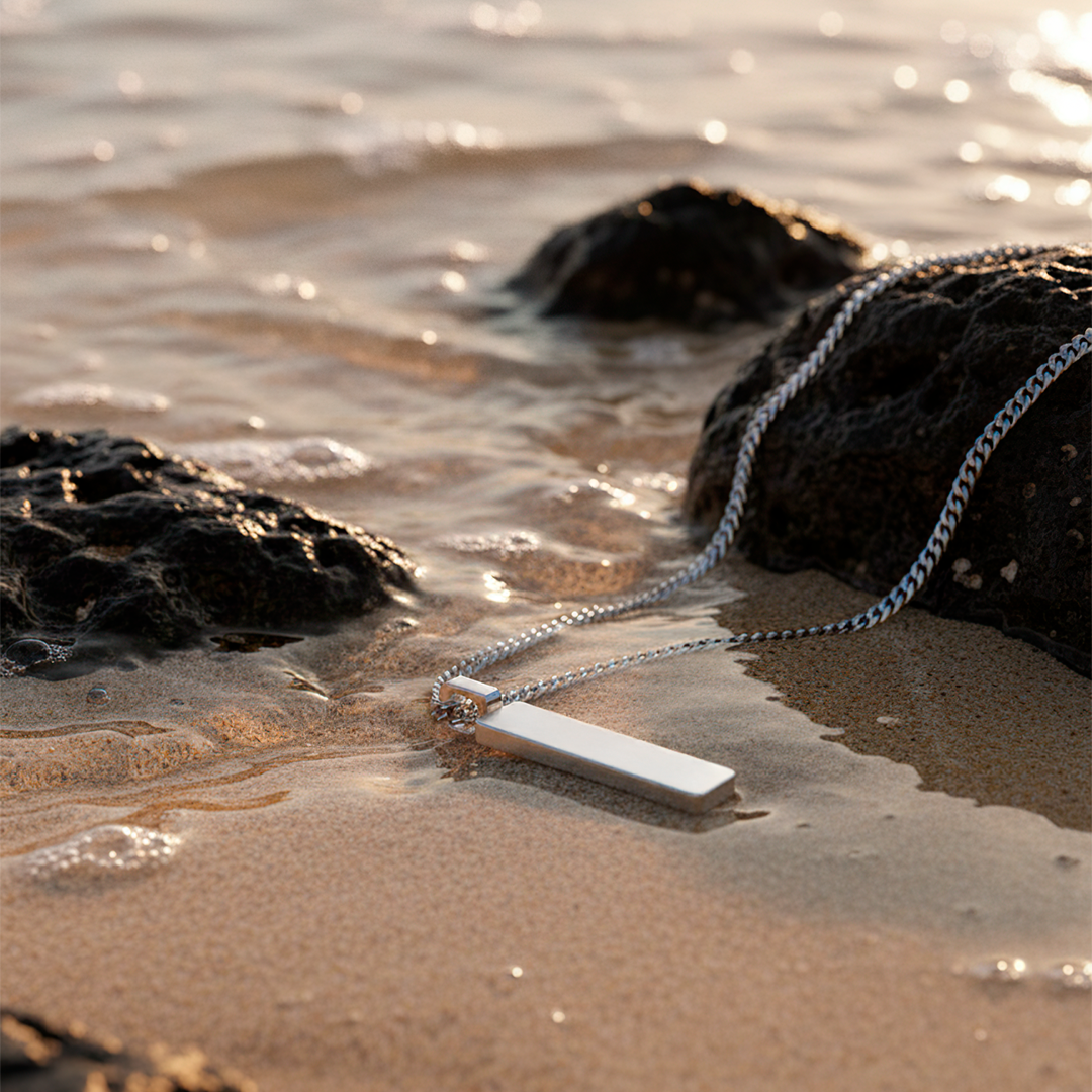 Para Meu Pai - Colar Americano Banhado a Ouro Branco 18k