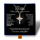 Minha Filha - Colar Cruz do Rei Antiansiedade Banhado a Ouro 18k